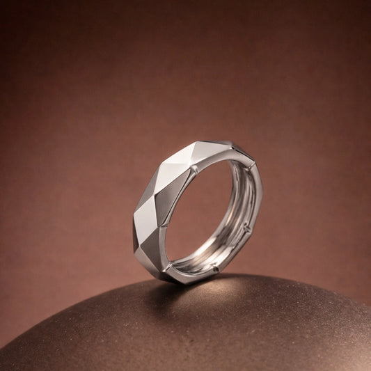 Faceted Prism Silver Ring image 0
