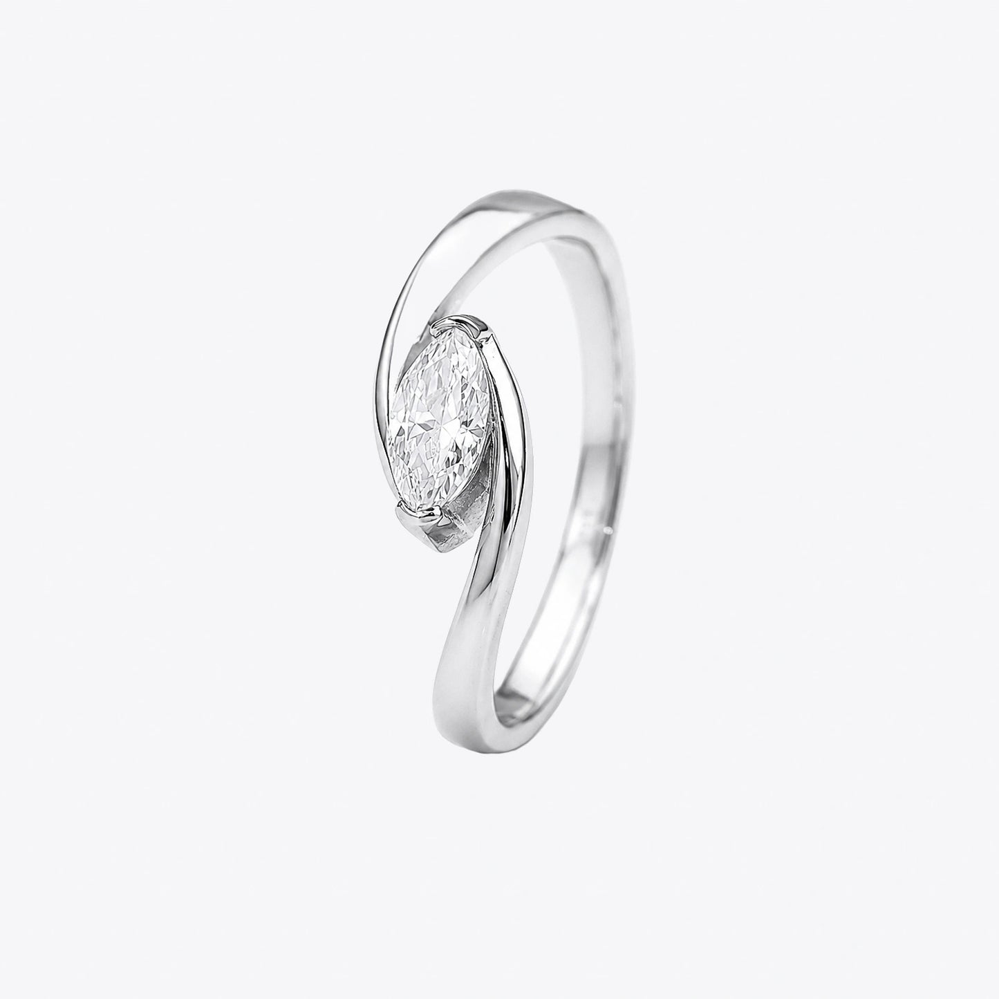 The Alencia Urban Serenade Block Bypass Solitaire Ring image 2