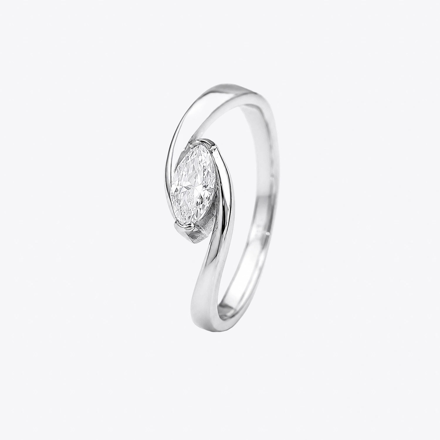 The Alencia Urban Serenade Block Bypass Solitaire Ring image 2