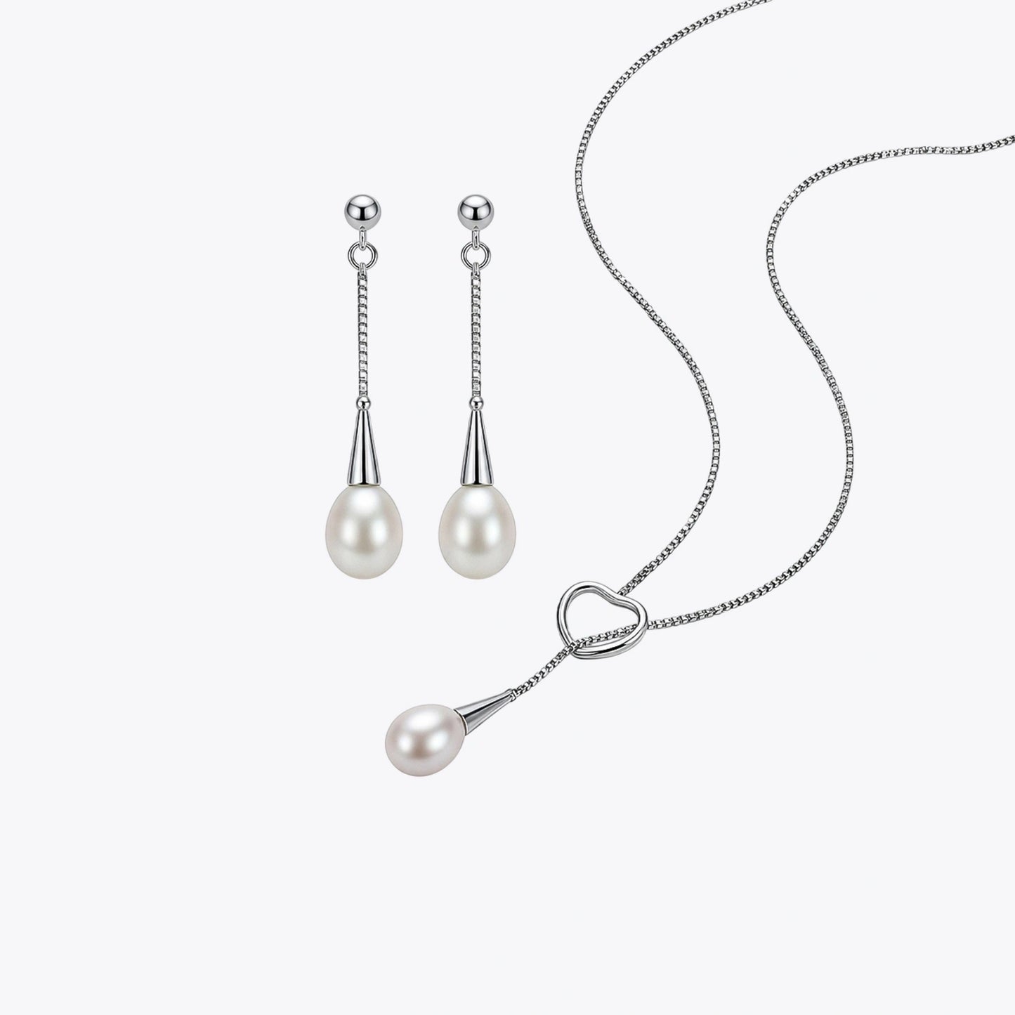 Alencia Heart Lariat Pearl Drop Set image 2