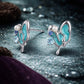 Aqua Butterfly Silver Stud Earrings image 0