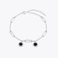 Silver Roman Charm Bracelet with Black Round Charms image 2