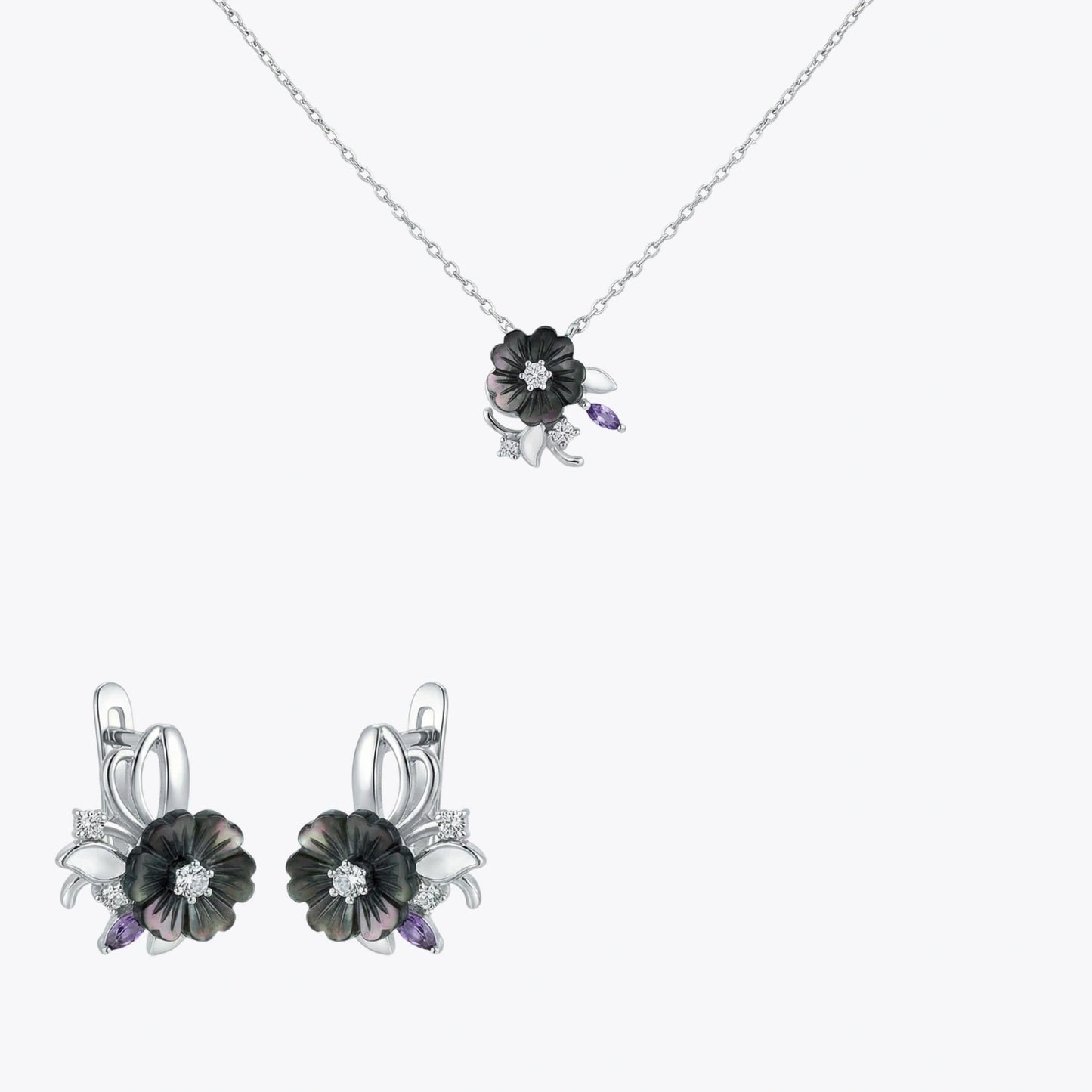 Alencia Midnight Bloom 925 Silver Set image 2