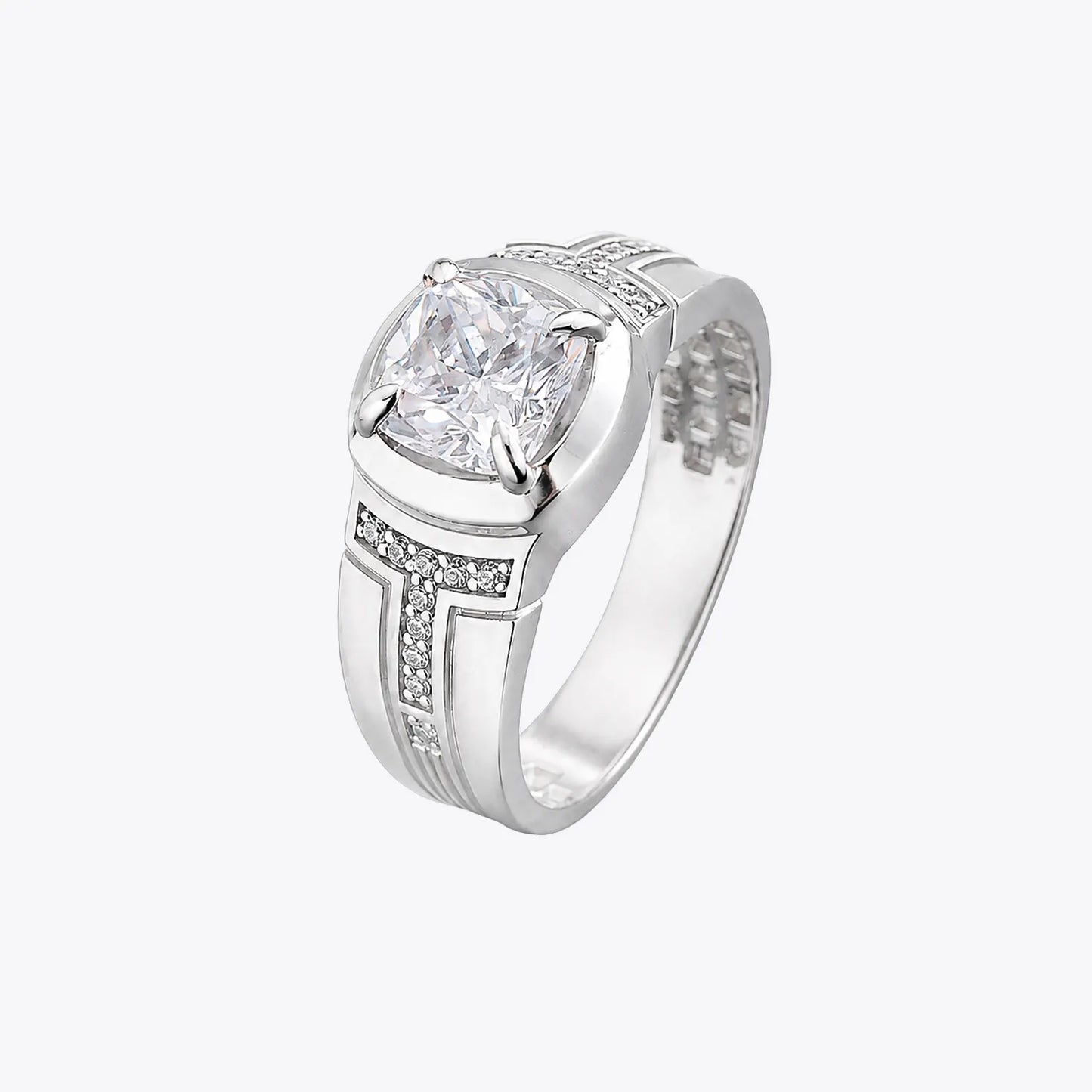 The Alencia Urban Cushion Solitaire Silver Ring image 2