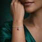 Ruby Heart Duo Charm Bracelet image 1
