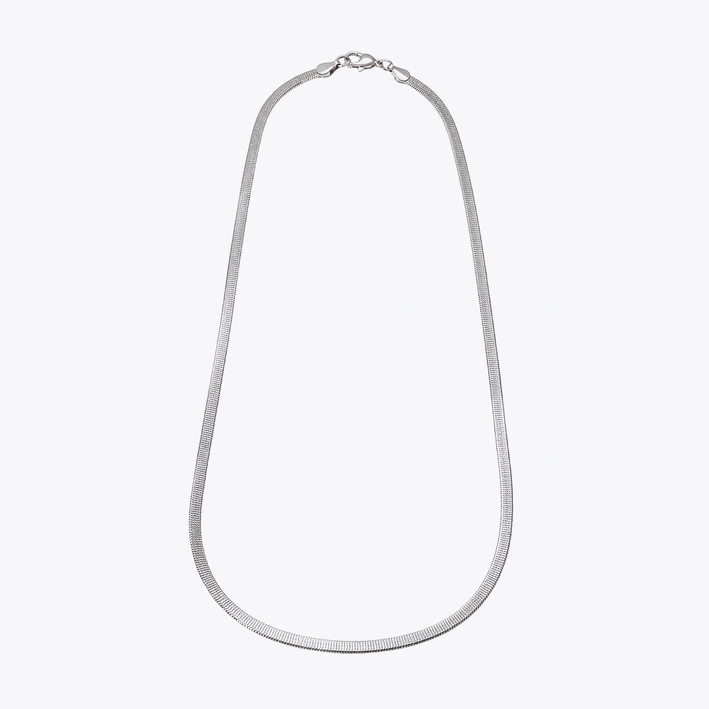 The Alencia Sleek Herringbone Silver Chain image 1