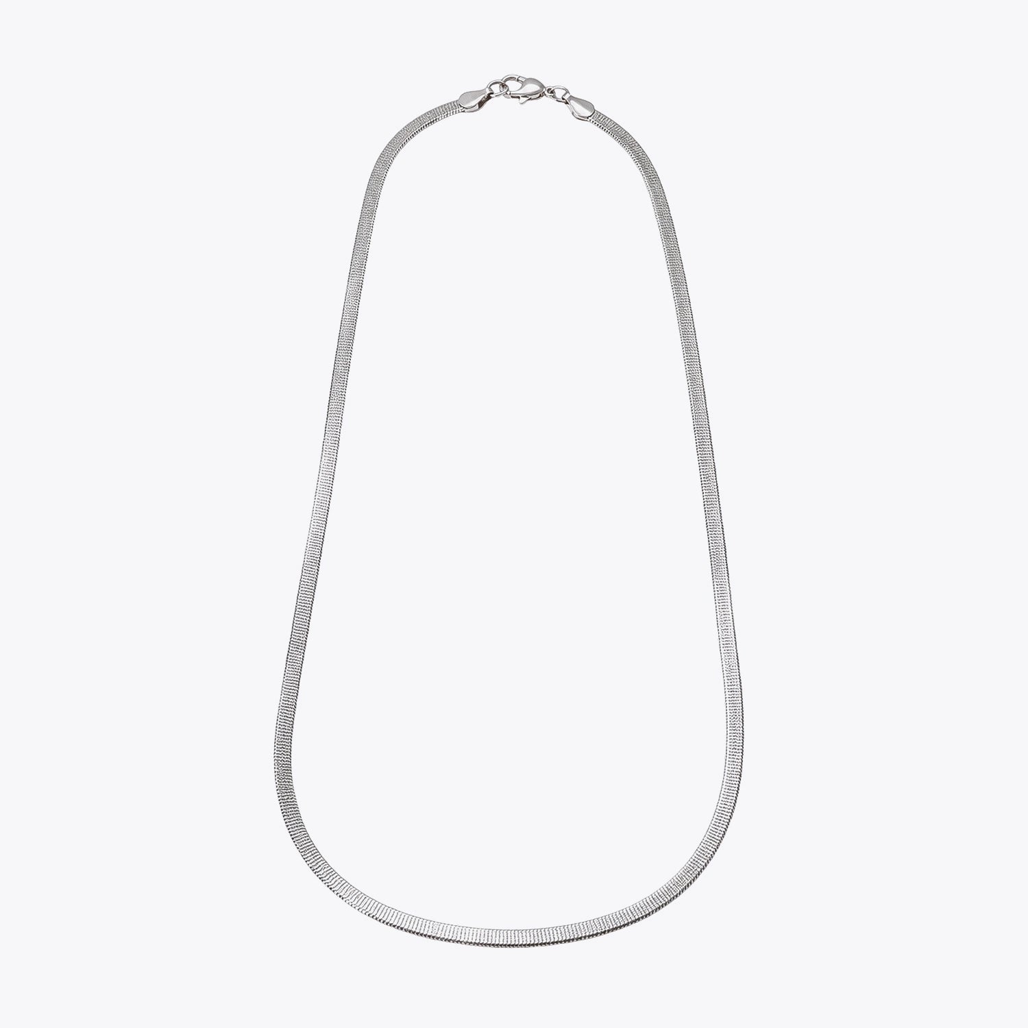 The Alencia Sleek Herringbone Silver Chain image 1