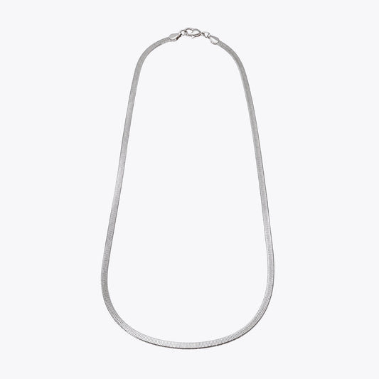 The Alencia Sleek Herringbone Silver Chain image 1