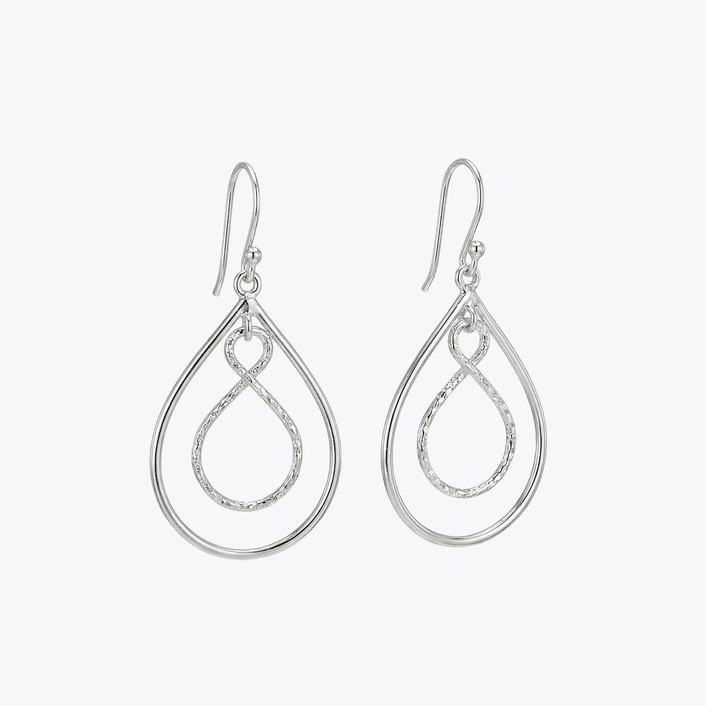 Silver Infinity Teardrop Dangler Earrings image 2