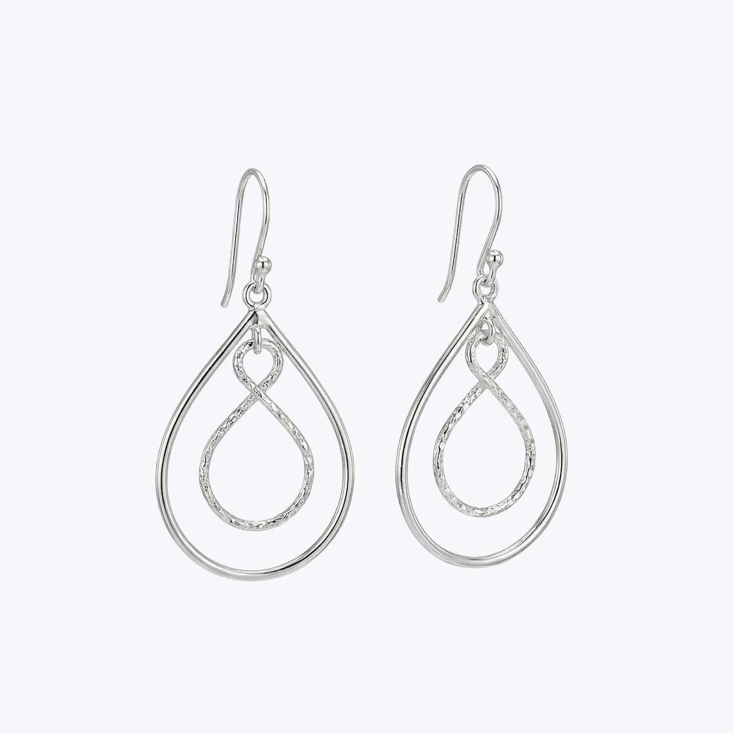 Silver Infinity Teardrop Dangler Earrings image 2