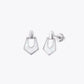 Geometric Shield Silver Drop Earrings image 2