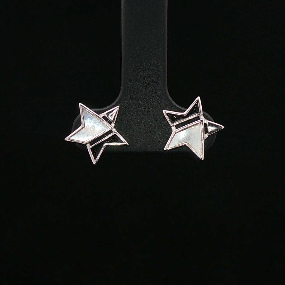 Black & White Star Stud Earrings