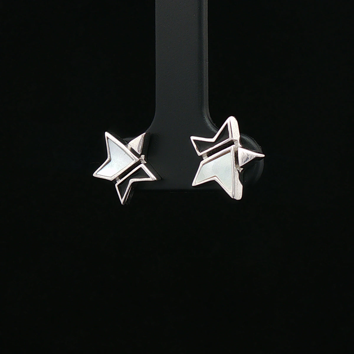 Black & White Star Stud Earrings