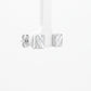 Geometric Silver Square Stud Earrings