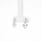 Geometric Square Silver Drop Earrings
