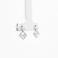 Geometric Square Silver Drop Earrings