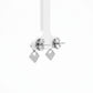 Geometric Square Silver Drop Earrings