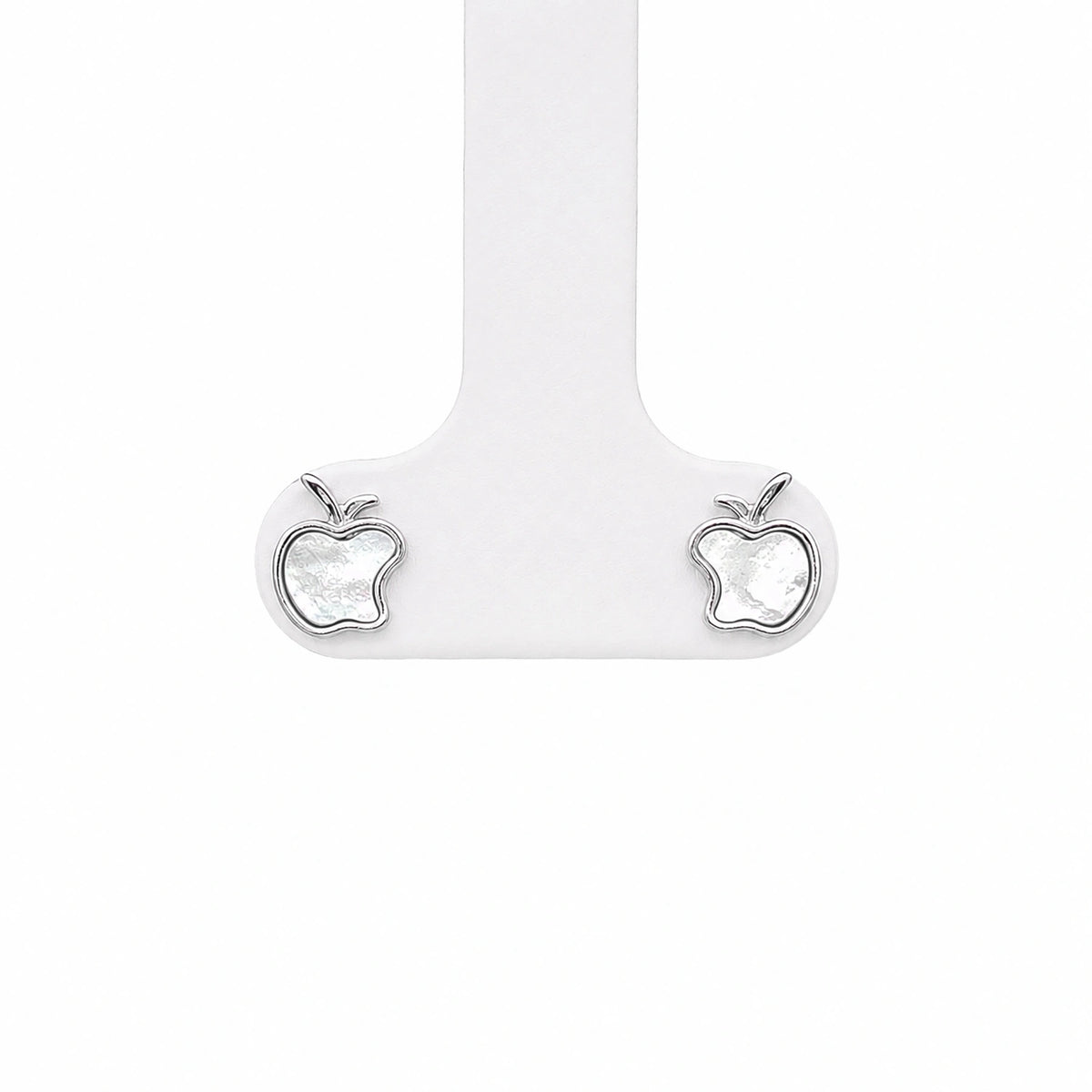 Apple Charm Silver Stud Earrings