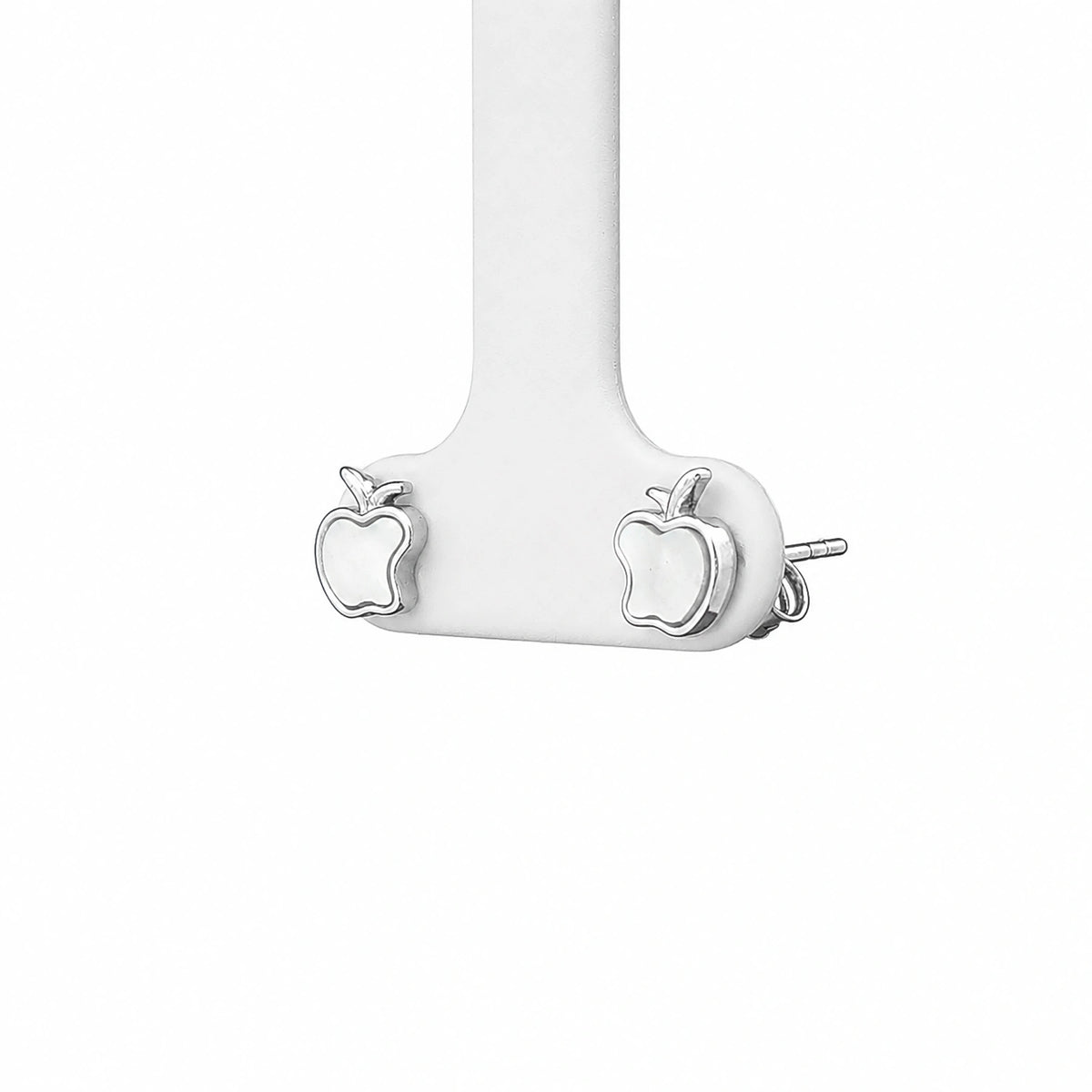 Apple Charm Silver Stud Earrings