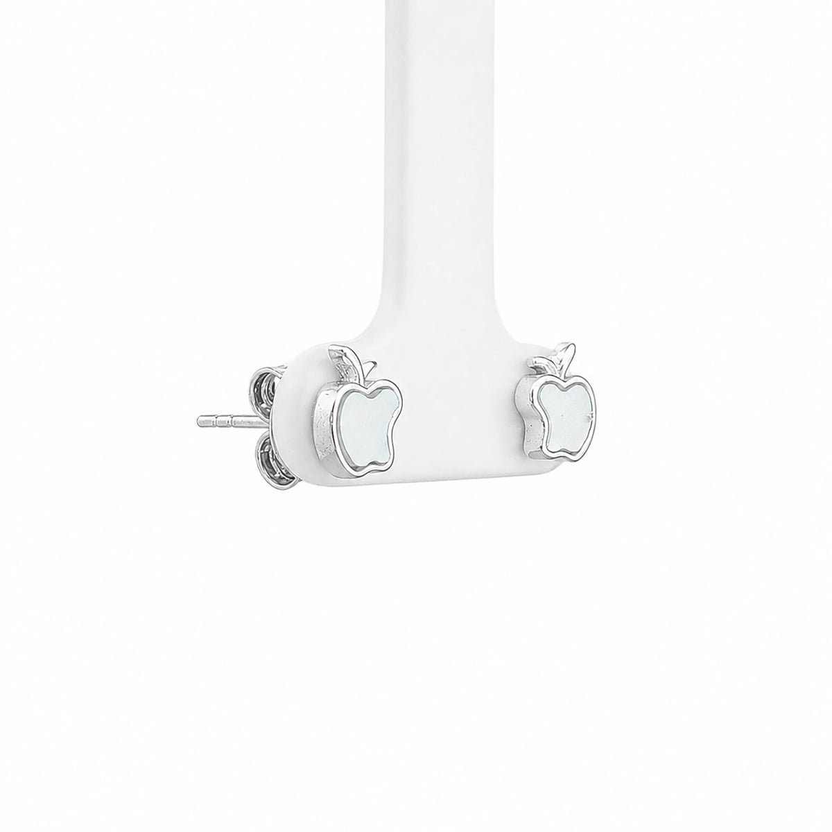 Apple Charm Silver Stud Earrings