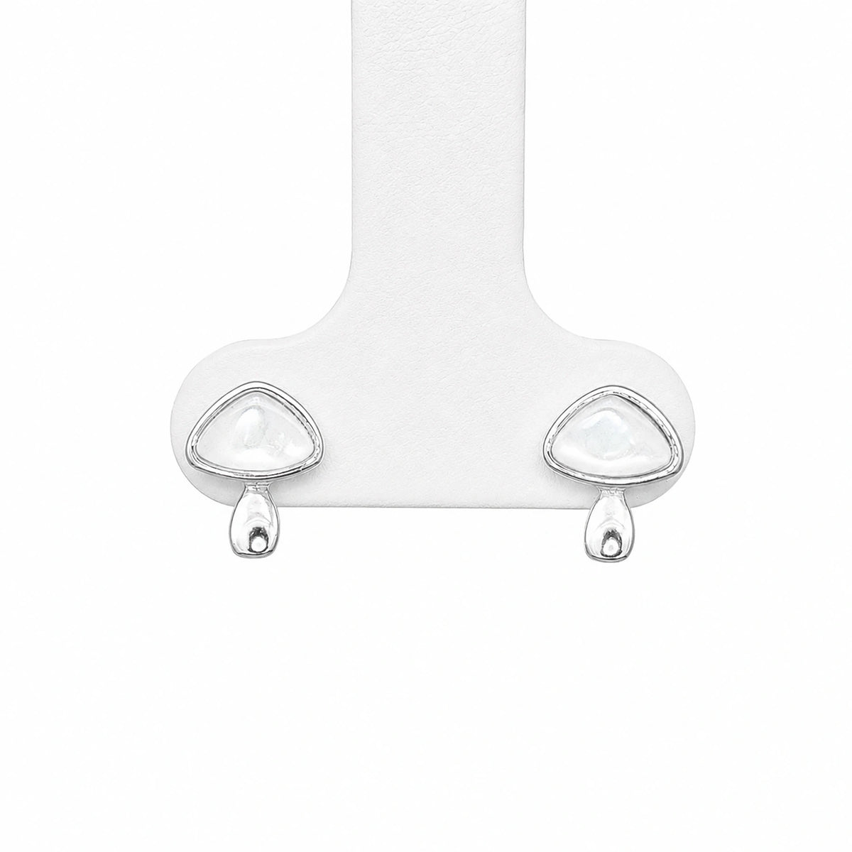 Pearl Teardrop Silver Stud Earrings