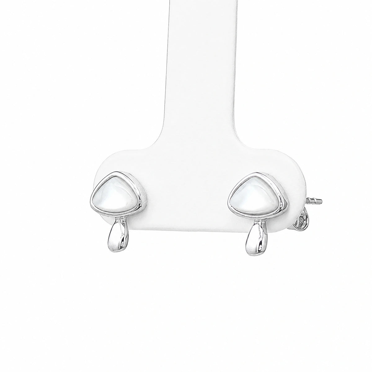 Pearl Teardrop Silver Stud Earrings
