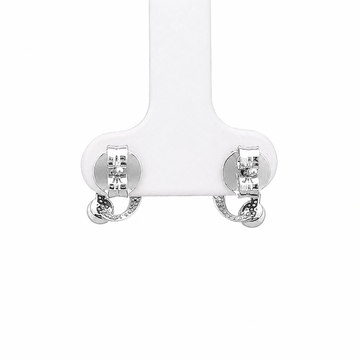 Pearl Curve Hoop Stud Earrings