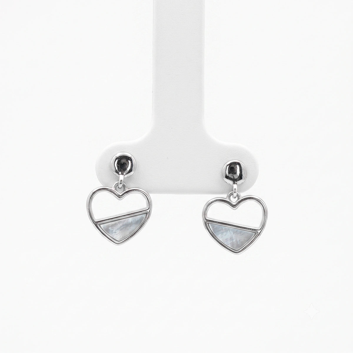 Heart Pearl Silver Drop Earrings