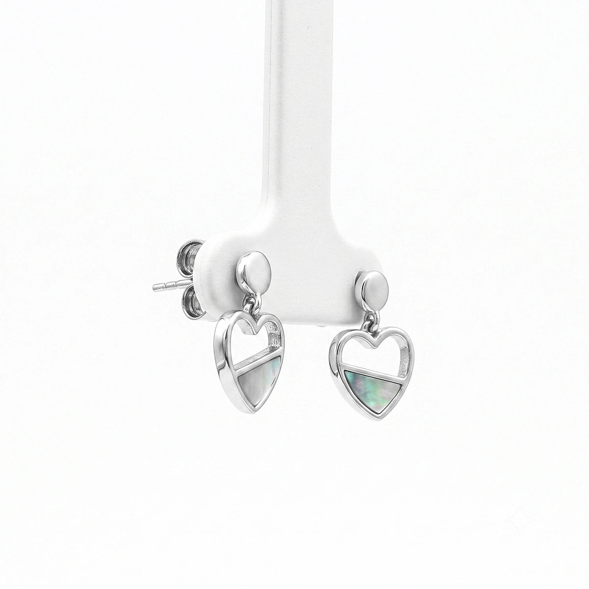 Heart Pearl Silver Drop Earrings