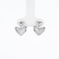 Silver Double Heart Drop Earrings