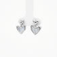 Silver Double Heart Drop Earrings