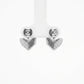 Silver Double Heart Drop Earrings