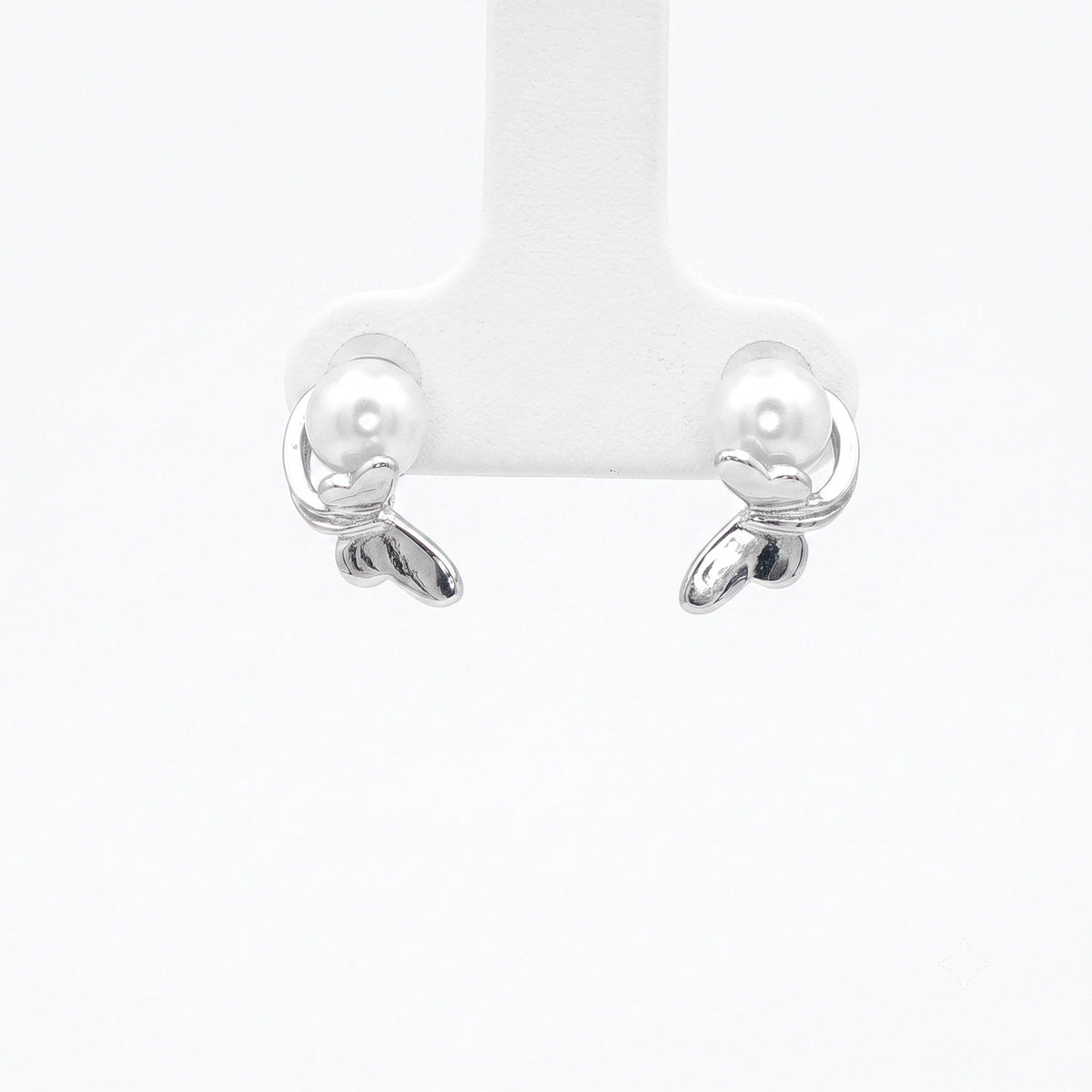 Butterfly Pearl Stud Earrings