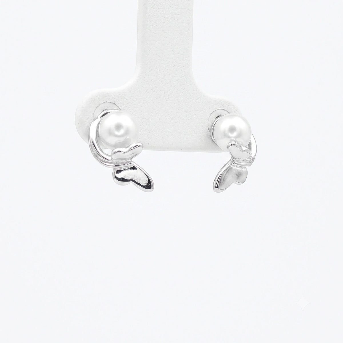 Butterfly Pearl Stud Earrings