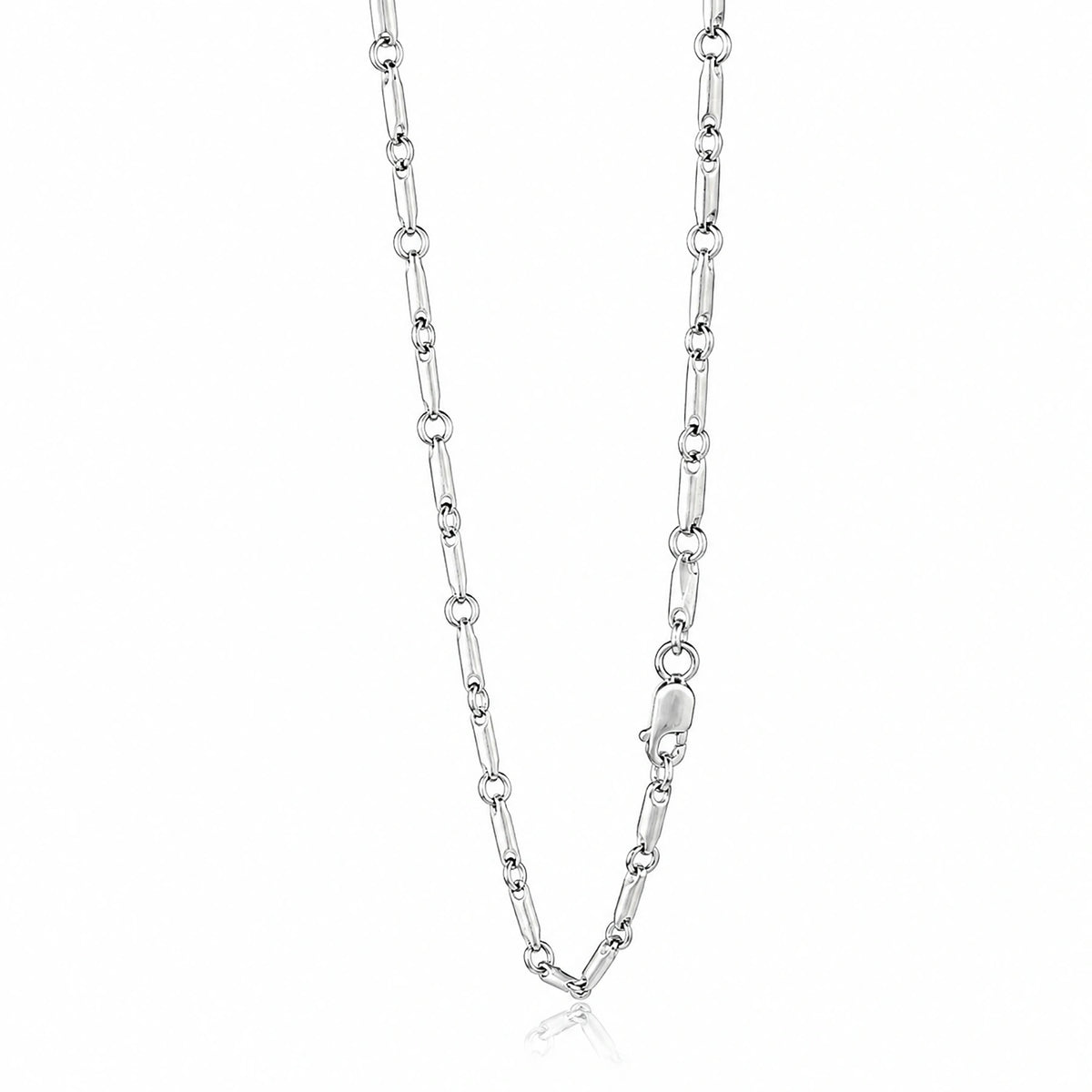 Alencia Modern Bar Link Silver Chain