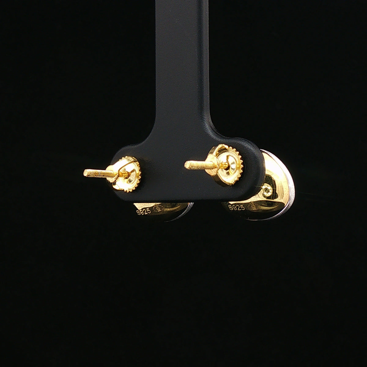 Dual-Tone Pebble Stud Earrings