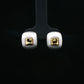 Dual-Tone Square Stud Earrings