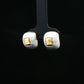 Dual-Tone Square Stud Earrings