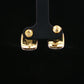 Dual-Tone Square Stud Earrings