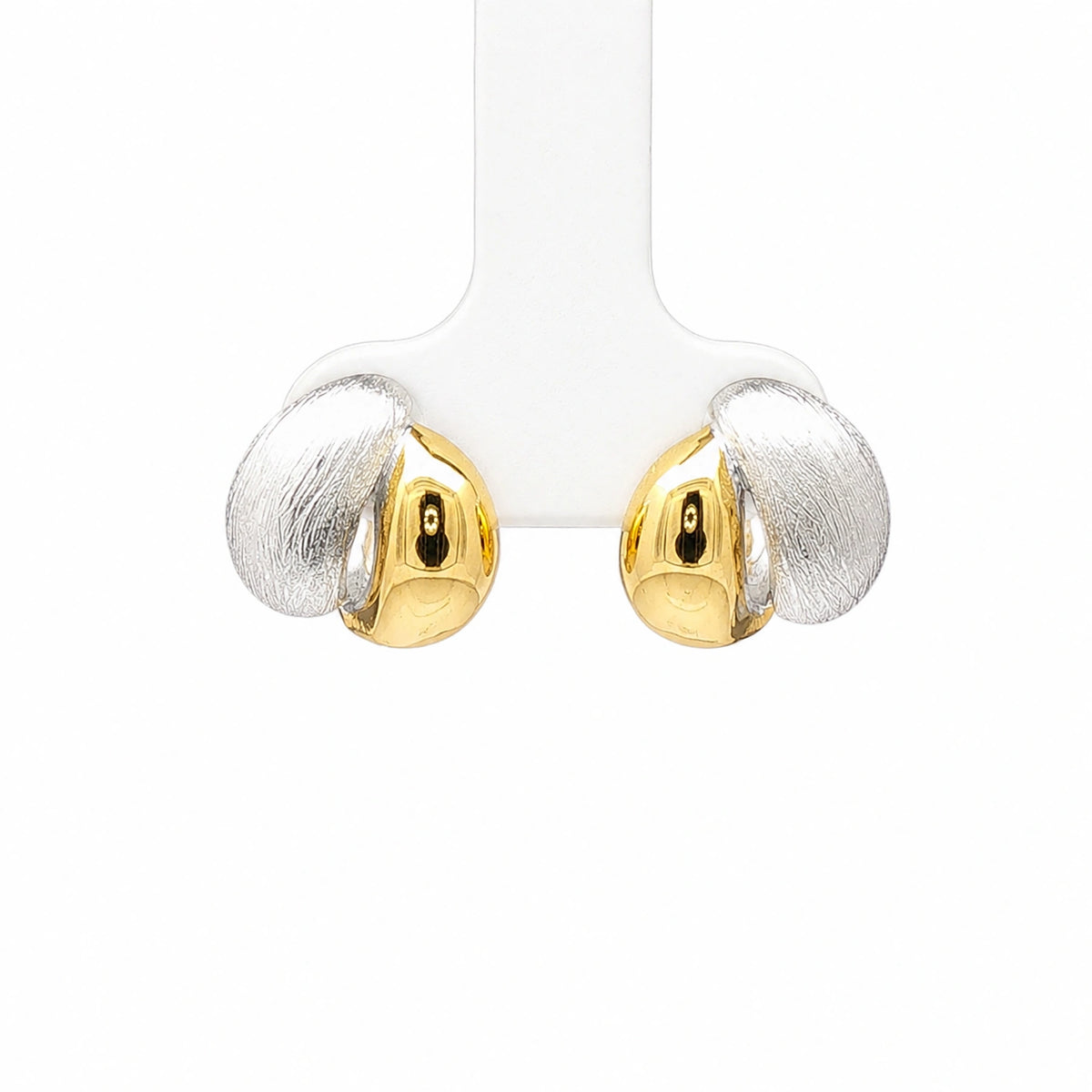 Two-Tone Dome Stud Earrings