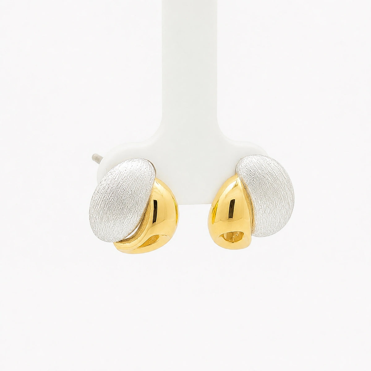 Two-Tone Dome Stud Earrings