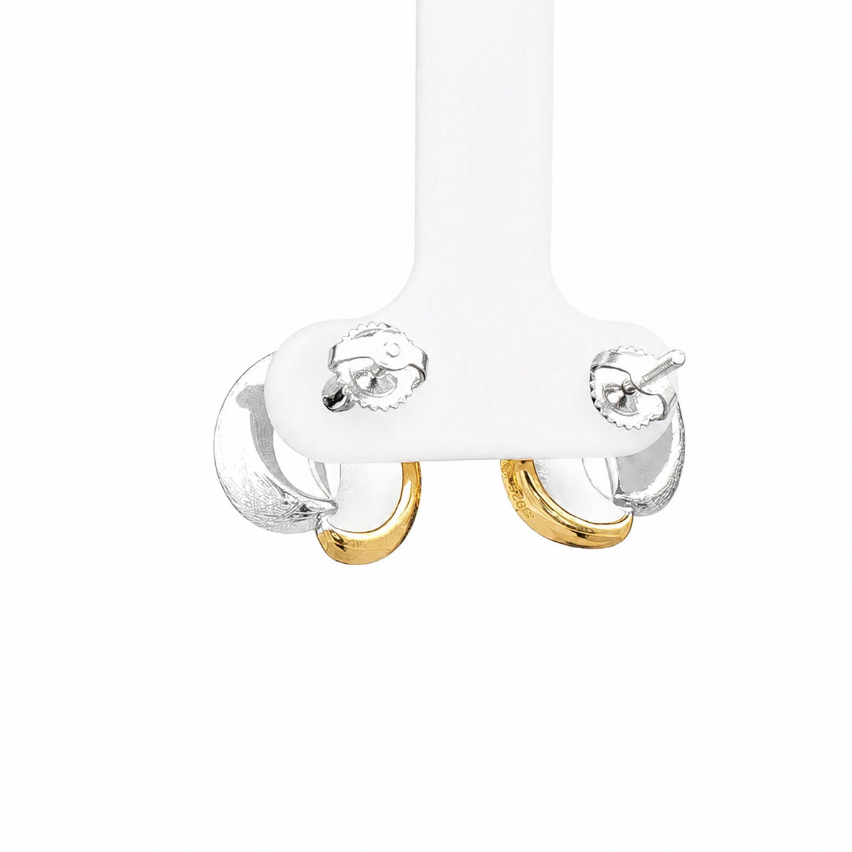 Two-Tone Dome Stud Earrings