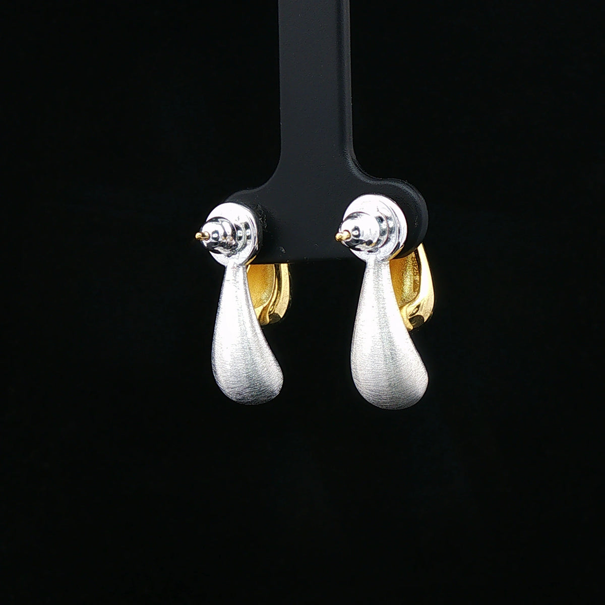 Two-Tone Teardrop Drop Earrings