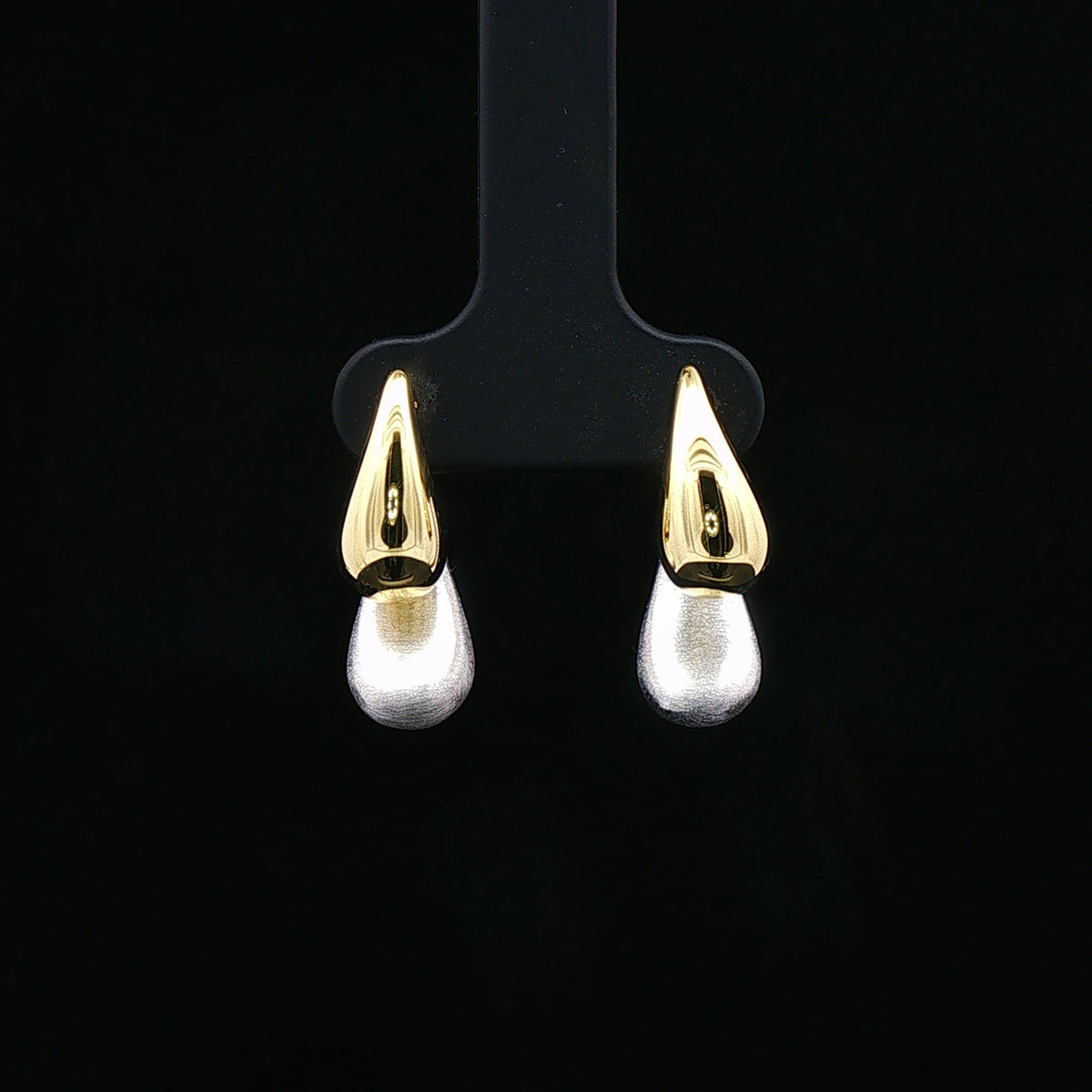 Two-Tone Teardrop Drop Earrings