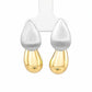 Dual-Tone Teardrop Statement Earrings