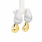 Dual-Tone Teardrop Statement Earrings