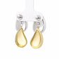 Dual-Tone Teardrop Statement Earrings
