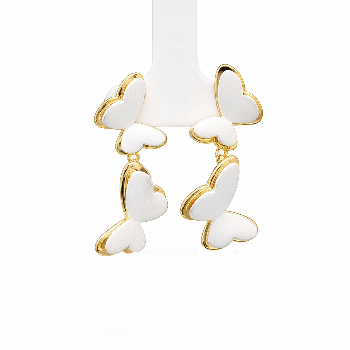Two-Tone Butterfly Drop Earrings