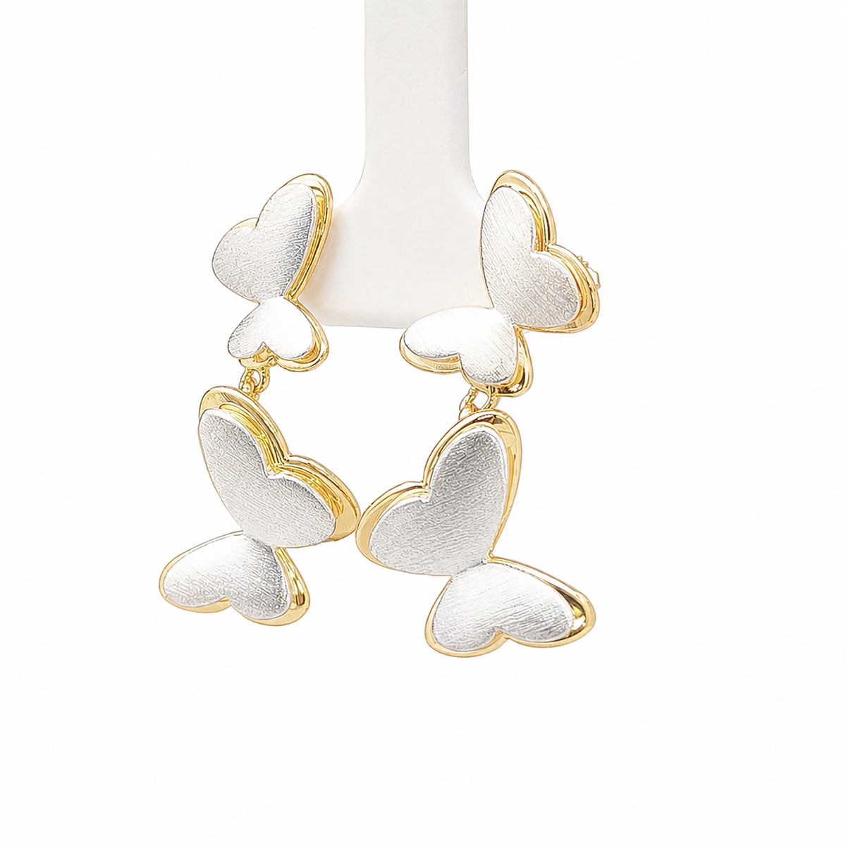 Two-Tone Butterfly Drop Earrings