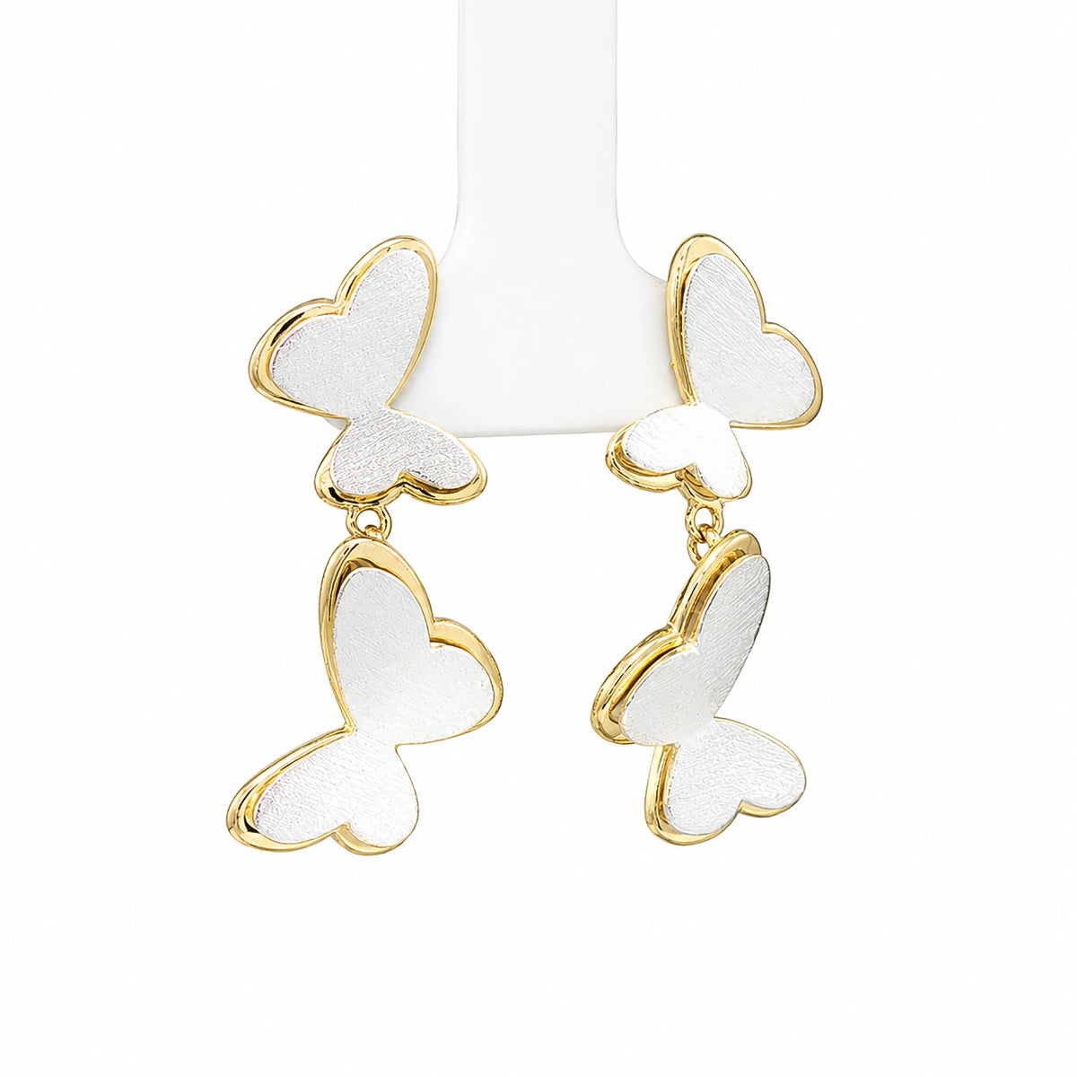 Two-Tone Butterfly Drop Earrings